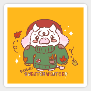 Cute Oversized Sweater Weather and Panko the Highland Cow Magnet